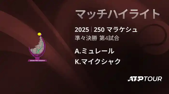 250 マラケシュ 男子シングルス準々決勝 A.ミュレール VS K.マイクシャク マッチハイライト [ATPツアー 2025]