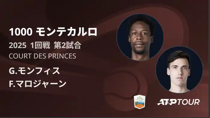 1000 モンテカルロ 男子シングルス1回戦 G.モンフィス VS F.マロジャーン フルマッチ [ATPツアー 2025]