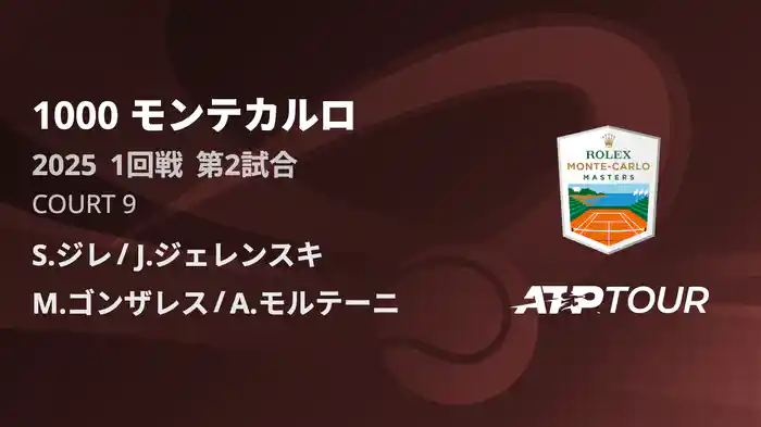 1000 モンテカルロ 男子ダブルス1回戦 S.ジレ/J.ジェレンスキ VS M.ゴンザレス/A.モルテーニ フルマッチ [ATPツアー 2025]