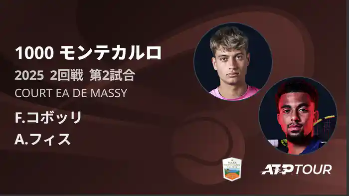1000 モンテカルロ 男子シングルス2回戦 F.コボッリ VS A.フィス フルマッチ [ATPツアー 2025]