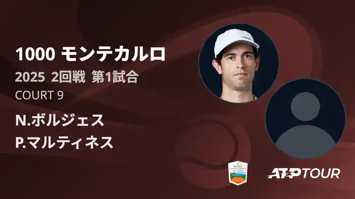 1000 モンテカルロ 男子シングルス2回戦 N.ボルジェス VS P.マルティネス フルマッチ [ATPツアー 2025]