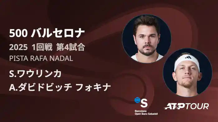 500 バルセロナ 男子シングルス1回戦 S.ワウリンカ VS A.ダビドビッチ フォキナ フルマッチ [ATPツアー 2025]