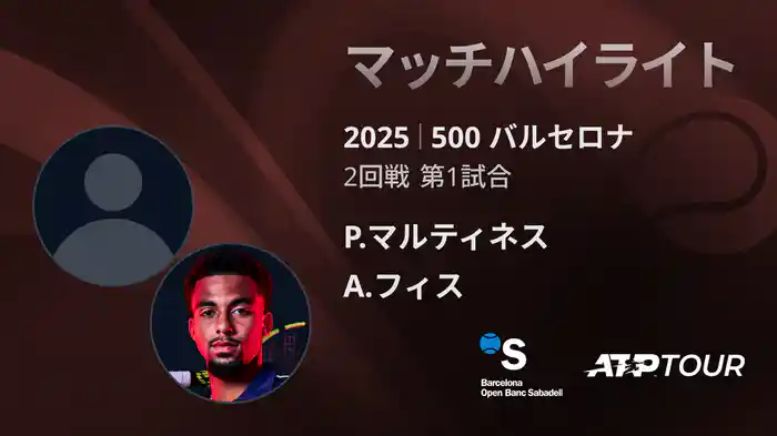 500 バルセロナ 男子シングルス1回戦 P.マルティネス VS A.フィス マッチハイライト [ATPツアー 2025]