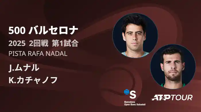 500 バルセロナ 男子シングルス2回戦 J.ムナル VS K.カチャノフ フルマッチ [ATPツアー 2025]