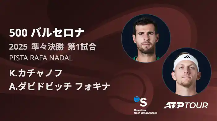 500 バルセロナ 男子シングルス準々決勝 K.カチャノフ VS A.ダビドビッチ フォキナ フルマッチ [ATPツアー 2025]
