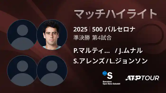 500 バルセロナ 男子ダブルス準決勝 P.マルティネス/J.ムナル VS S.アレンズ/L.ジョンソン マッチハイライト [ATPツアー 2025]