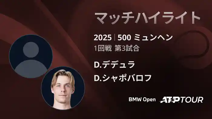 500 ミュンヘン 男子シングルス1回戦 D.デデュラ パロメロ VS D.シャポバロフ マッチハイライト [ATPツアー 2025]