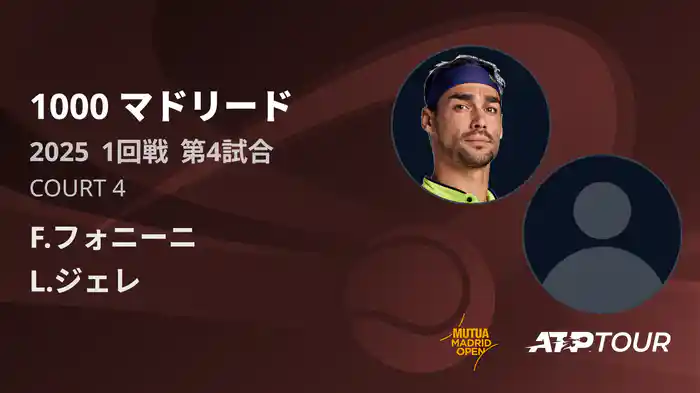 1000 マドリード 男子シングルス1回戦 F.フォニーニ VS L.ジェレ フルマッチ [ATPツアー 2025]
