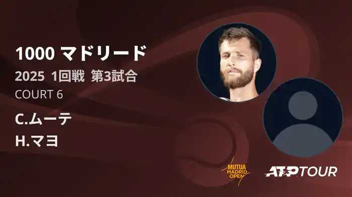 1000 マドリード 男子シングルス1回戦 C.ムーテ VS H.マヨ フルマッチ [ATPツアー 2025]
