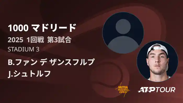 1000 マドリード 男子シングルス1回戦 B.ファン デ ザンスフルプ VS J.シュトルフ フルマッチ [ATPツアー 2025]