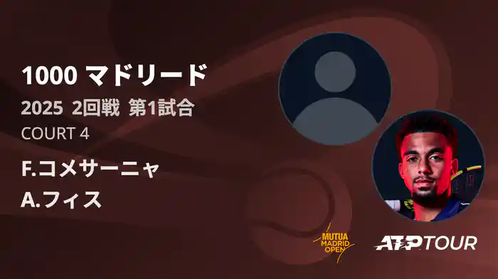 1000 マドリード 男子シングルス2回戦 F.コメサーニャ VS A.フィス フルマッチ [ATPツアー 2025]