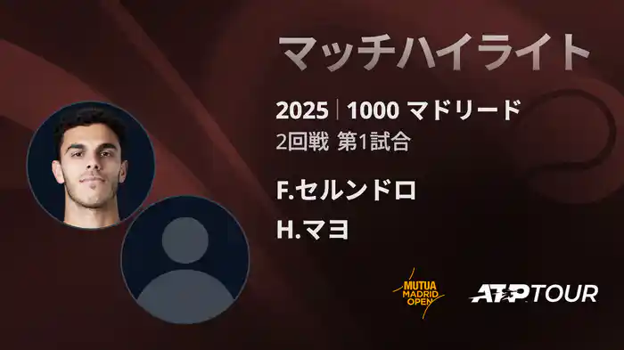 1000 マドリード 男子シングルス2回戦 F.セルンドロ VS H.マヨ マッチハイライト [ATPツアー 2025]