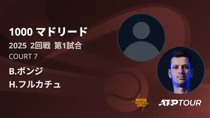 1000 マドリード 男子シングルス2回戦 B.ボンジ VS H.フルカチュ フルマッチ [ATPツアー 2025]