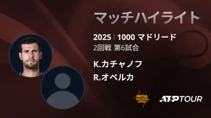 1000 マドリード 男子シングルス2回戦 K.カチャノフ VS R.オペルカ マッチハイライト [ATPツアー 2025]