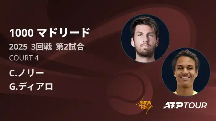 1000 マドリード 男子シングルス3回戦 C.ノリー VS G.ディアロ フルマッチ [ATPツアー 2025]
