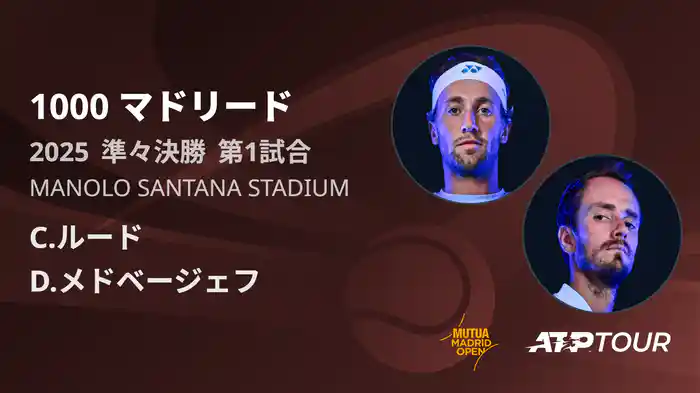 1000 マドリード 男子シングルス準々決勝 C.ルード VS D.メドベージェフ フルマッチ [ATPツアー 2025]