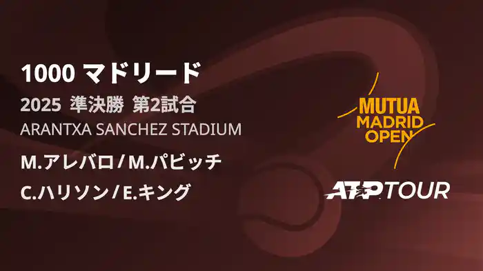 1000 マドリード 男子ダブルス準決勝 M.アレバロ/M.パビッチ VS C.ハリソン/E.キング フルマッチ [ATPツアー 2025]