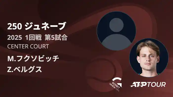 250 ジュネーブ 男子シングルス1回戦 M.フクソビッチ VS Z.ベルグス フルマッチ [ATPツアー 2025]
