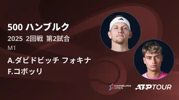 500 ハンブルク 男子シングルス2回戦 A.ダビドビッチ フォキナ VS F.コボッリ フルマッチ [ATPツアー 2025]