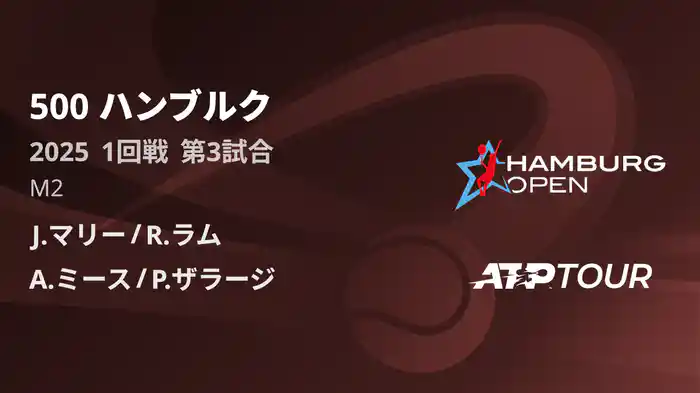 500 ハンブルク 男子ダブルス1回戦 J.マリー/R.ラム VS A.ミース/P.ザラージ フルマッチ [ATPツアー 2025]