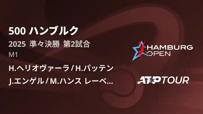 500 ハンブルク 男子ダブルス準々決勝 H.ヘリオヴァーラ/H.パッテン VS J.エンゲル/M.ハンス レーベルグ フルマッチ [ATPツアー 2025]