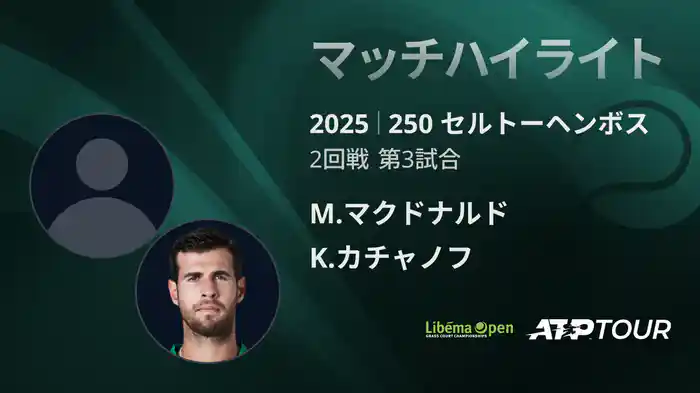 250 セルトーヘンボス 男子シングルス2回戦 M.マクドナルド VS K.カチャノフ マッチハイライト [ATPツアー 2025]