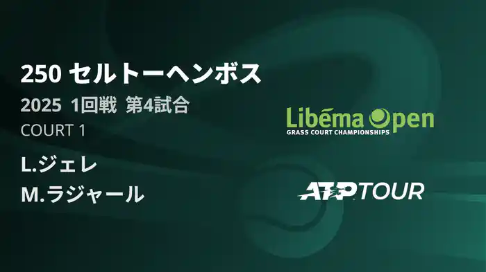 250 セルトーヘンボス 男子シングルス1回戦 L.ジェレ VS M.ラジャール フルマッチ [ATPツアー 2025]