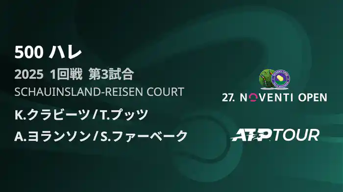 500 ハレ 男子ダブルス1回戦 K.クラビーツ/T.プッツ VS A.ヨランソン/S.ファーベーク フルマッチ [ATPツアー 2025]