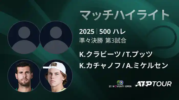 500 ハレ 男子ダブルス準々決勝 K.クラビーツ/T.プッツ VS K.カチャノフ/A.ミケルセン マッチハイライト [ATPツアー 2025]