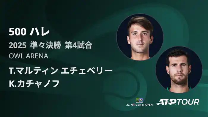 500 ハレ 男子シングルス準々決勝 T.マルティン エチェベリー VS K.カチャノフ フルマッチ [ATPツアー 2025]