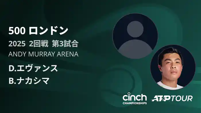 500 ロンドン 男子シングルス2回戦 D.エヴァンス VS B.ナカシマ フルマッチ [ATPツアー 2025]