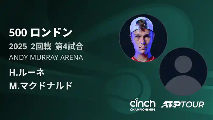 500 ロンドン 男子シングルス2回戦 H.ルーネ VS M.マクドナルド フルマッチ [ATPツアー 2025]