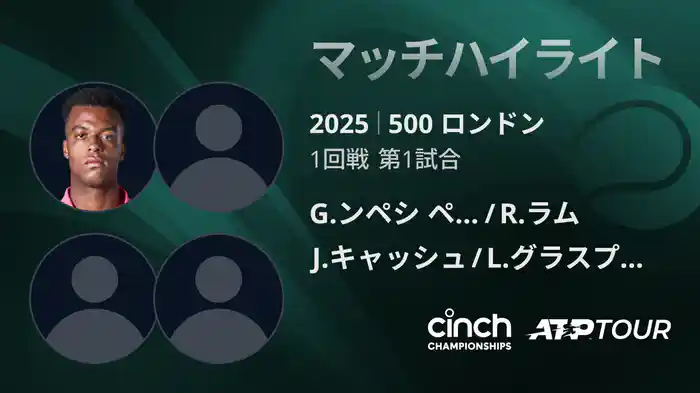 500 ロンドン 男子ダブルス1回戦 G.ンペシ ペリカール/R.ラム VS J.キャッシュ/L.グラスプール マッチハイライト [ATPツアー 2025]