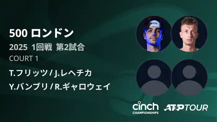 500 ロンドン 男子ダブルス1回戦 T.フリッツ/J.レヘチカ VS A.Y.バンブリ/R.ギャロウェイ フルマッチ [ATPツアー 2025]