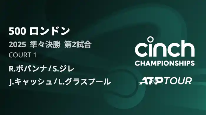500 ロンドン 男子ダブルス準々決勝 R.ボパンナ/S.ジレ VS J.キャッシュ/L.グラスプール フルマッチ [ATPツアー 2025]