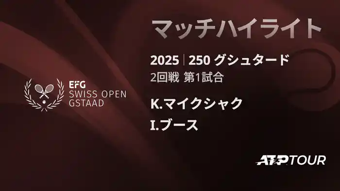 250 グシュタード 男子シングルス2回戦 K.マイクシャク VS I.ブース マッチハイライト [ATPツアー 2025]