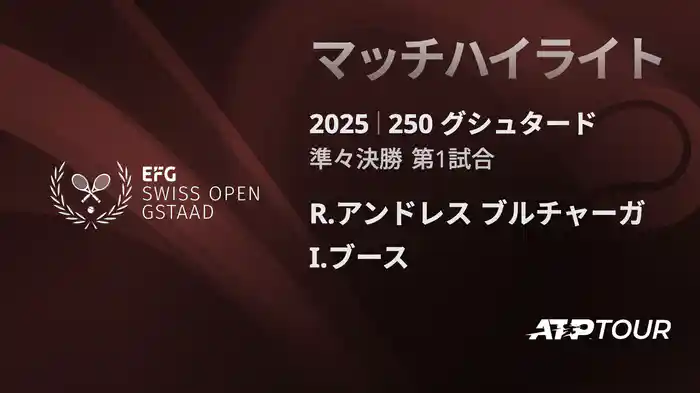 250 グシュタード 男子シングルス準々決勝 R.アンドレス ブルチャーガ VS I.ブース マッチハイライト [ATPツアー 2025]
