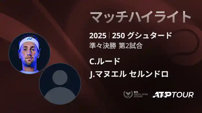 250 グシュタード 男子シングルス準々決勝 C.ルード VS J.マヌエル セルンドロ マッチハイライト [ATPツアー 2025]