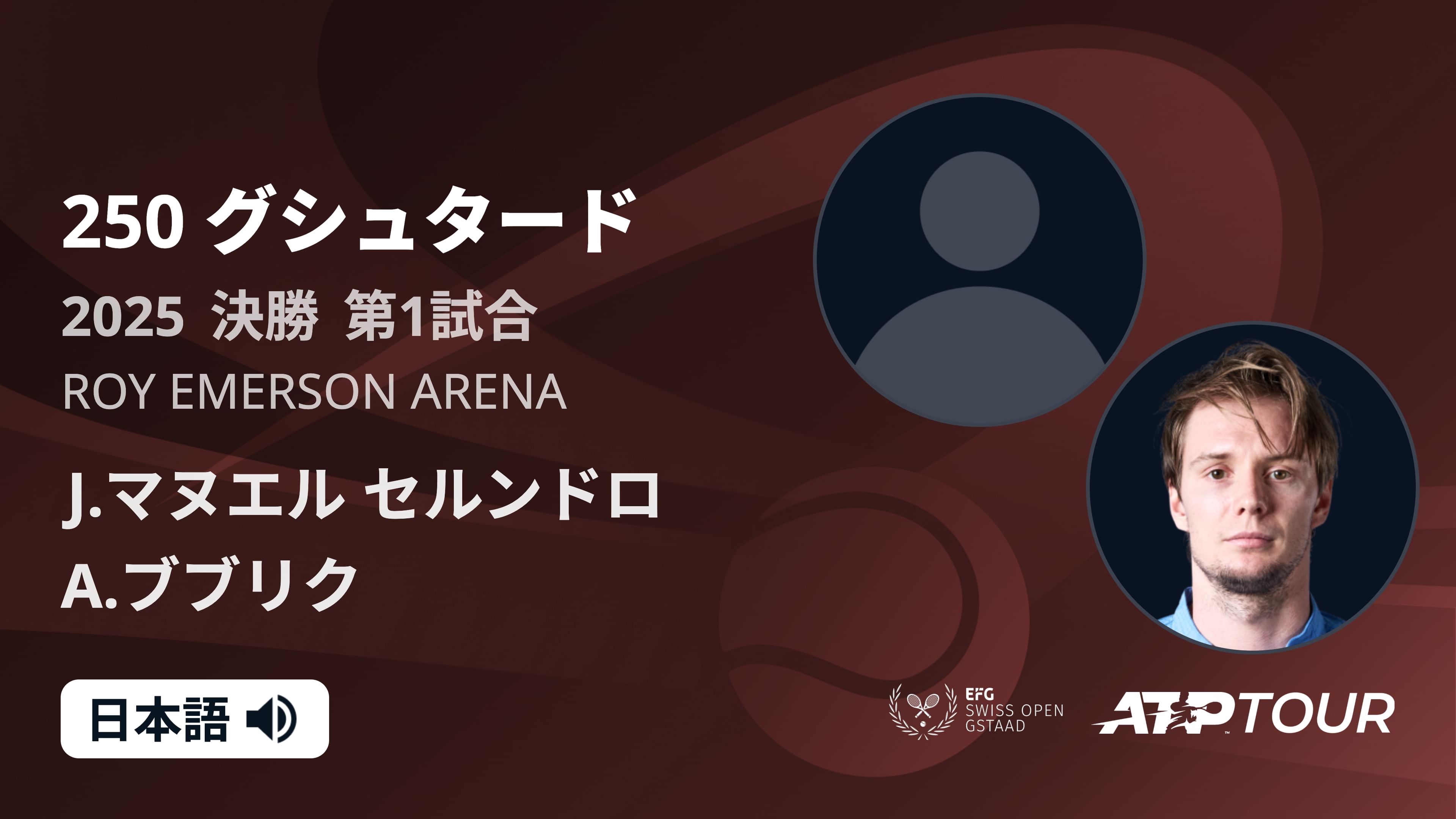 250 グシュタード 男子シングルス決勝 J.マヌエル セルンドロ VS A.ブブリク フルマッチ [ATPツアー 2025]