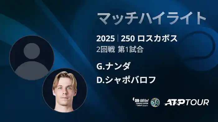 250 ロスカボス 男子シングルス2回戦 G.ナンダ VS D.シャポバロフ マッチハイライト [ATPツアー 2025]