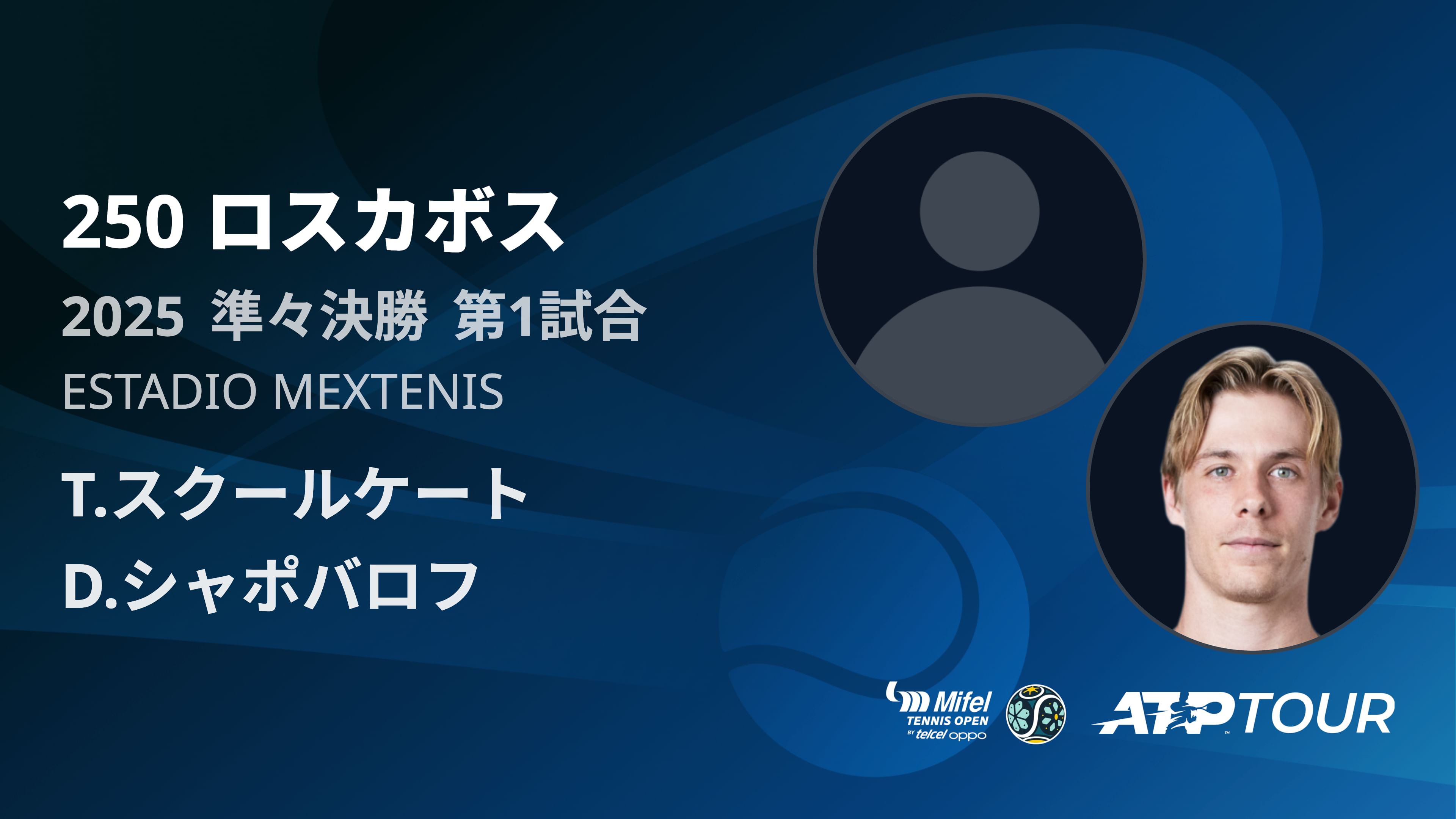 250 ロスカホ゛ス 男子シングルス準々決勝 T.スクールケート VS D.シャポバロフ フルマッチ [ATPツアー 2025]