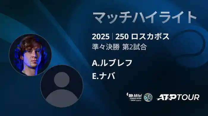250 ロスカボス 男子シングルス準々決勝 A.ルブレフ VS E.ナバ マッチハイライト [ATPツアー 2025]