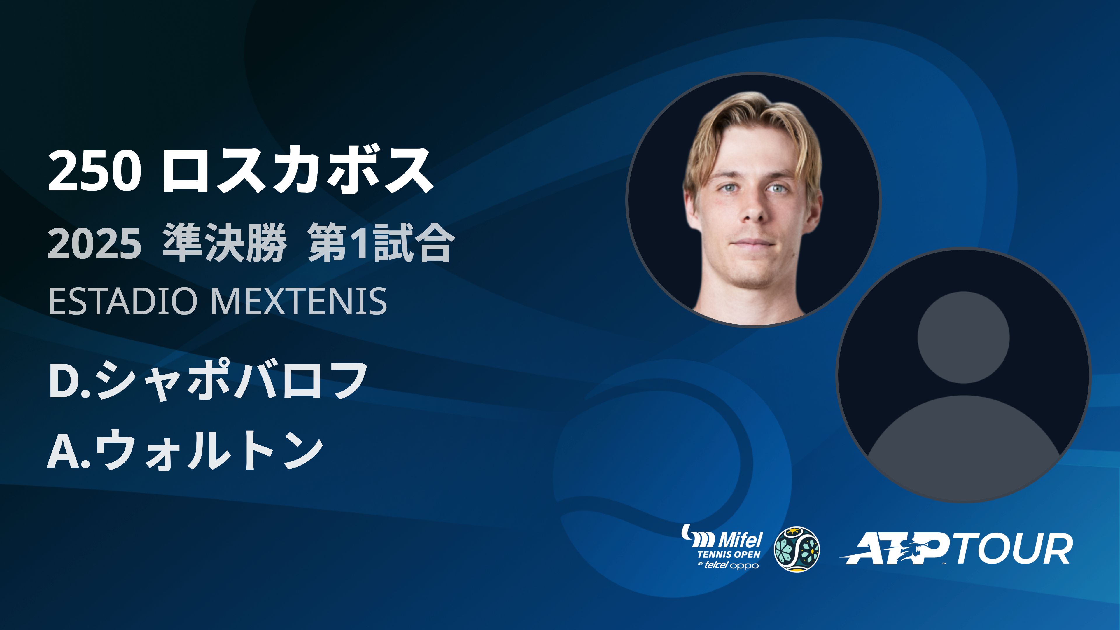 250 ロスカホ゛ス 男子シングルス準決勝 D.シャポバロフ VS A.ウォルトン フルマッチ [ATPツアー 2025]