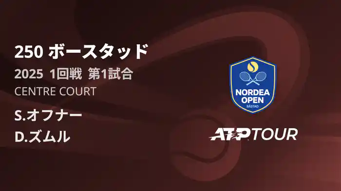 250 ボースタッド 男子シングルス1回戦 S.オフナー VS D.ズムル [ATPツアー 2025]