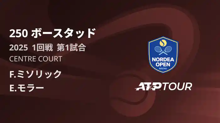 250 ボースタッド 男子シングルス1回戦 F.ミソリック VS E.モラー フルマッチ [ATPツアー 2025]