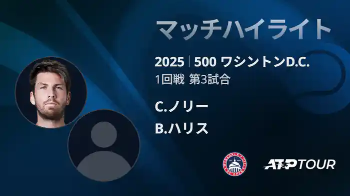 500 ワシントンD.C. 男子シングルス1回戦 C.ノリー VS B.ハリス マッチハイライト [ATPツアー 2025]