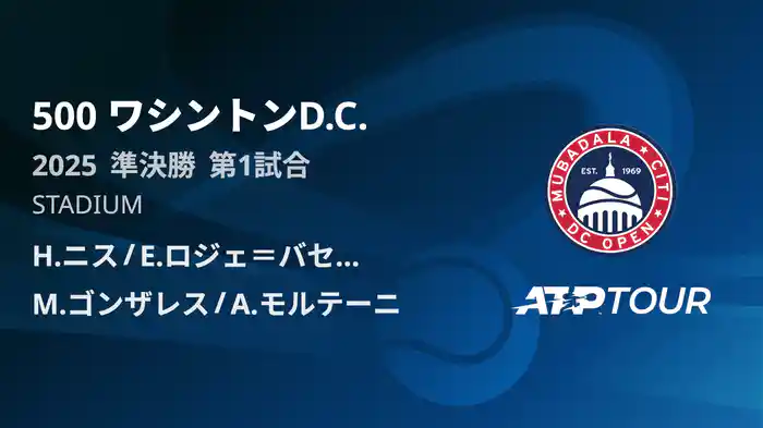 500 ワシントンD.C. 男子ダブルス準決勝 H.ニス/E.ロジェ＝バセラン VS M.ゴンザレス/A.モルテーニ フルマッチ [ATPツアー 2025]