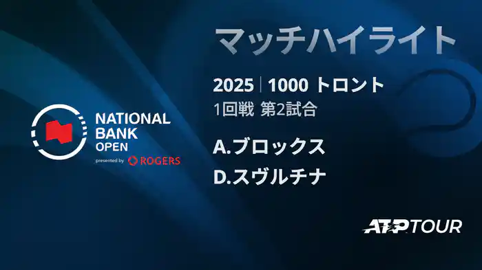 1000 トロント シングルス1回戦 A.ブロックス VS D.スヴルチナ マッチハイライト [ATPツアー 2025]