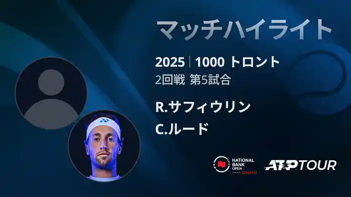 1000 トロント シングルス2回戦 R.サフィウリン VS C.ルード マッチハイライト [ATPツアー 2025]