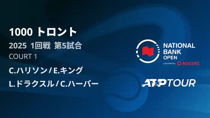 1000 トロント ダブルス1回戦 C.ハリソン/E.キング VS L.ドラクスル/C.ハーパー フルマッチ [ATPツアー 2025]